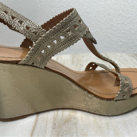 Sigerson Morrison heels gold sz 11 strappy made in Italy - Picture 5 of 12